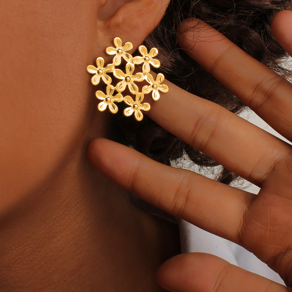 Floral Sacred Geometry Gold Earrings