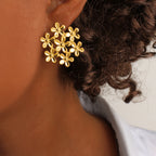 Floral Sacred Geometry Gold Earrings