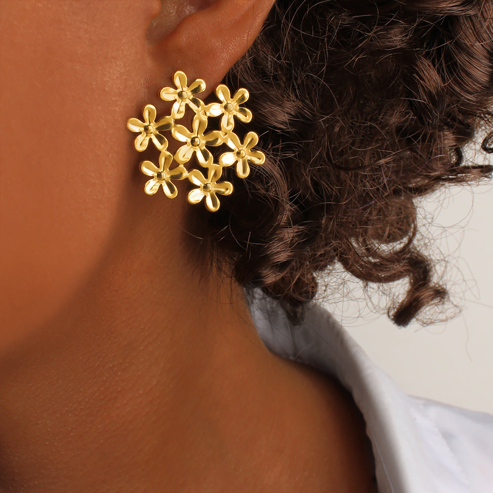 Floral Sacred Geometry Gold Earrings