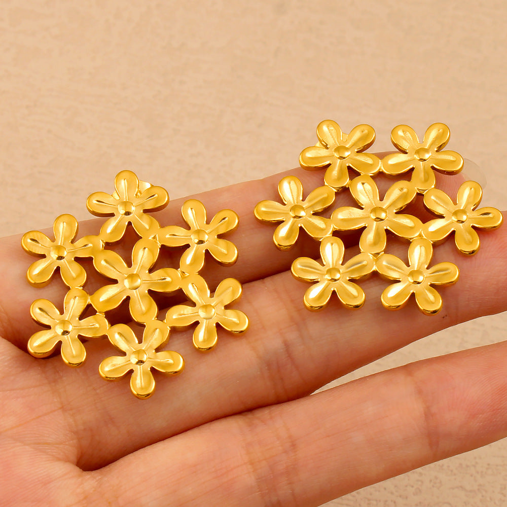 Floral Sacred Geometry Gold Earrings
