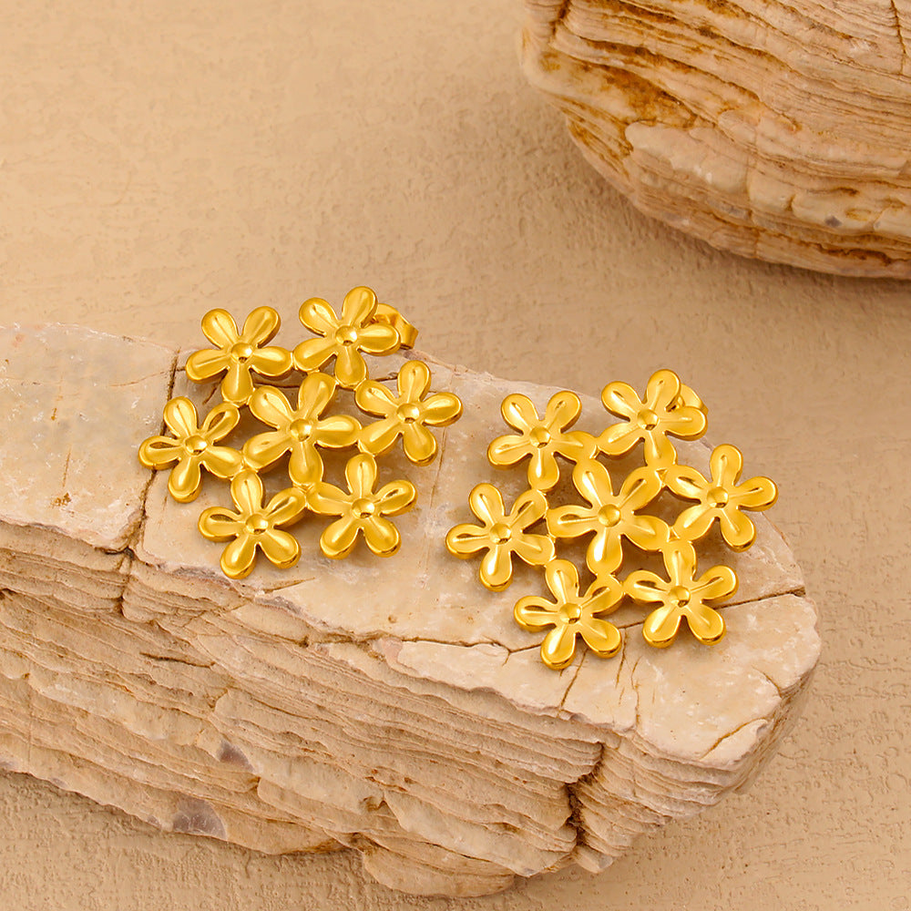 Floral Sacred Geometry Gold Earrings