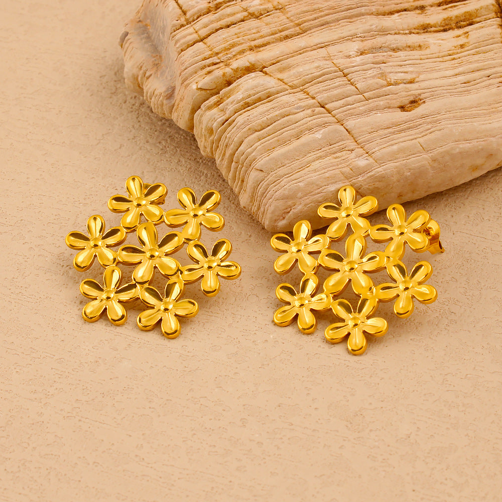 Floral Sacred Geometry Gold Earrings