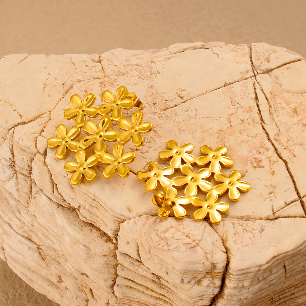 Floral Sacred Geometry Gold Earrings