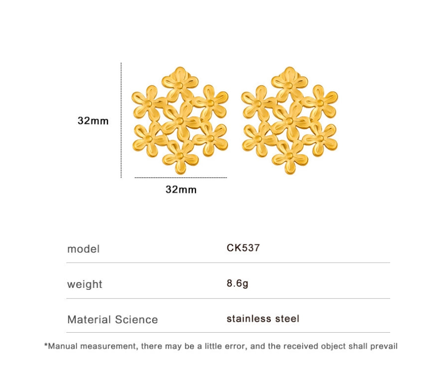 Floral Sacred Geometry Gold Earrings