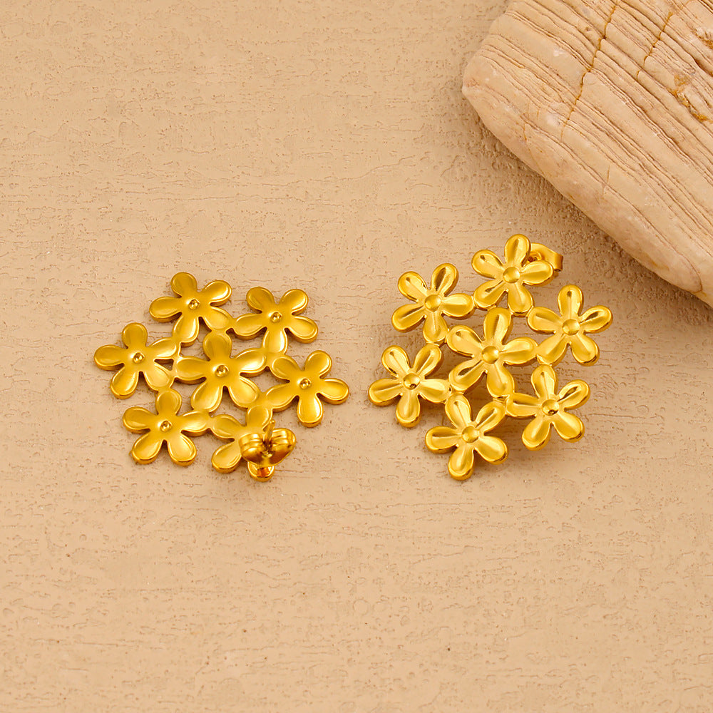 Floral Sacred Geometry Gold Earrings