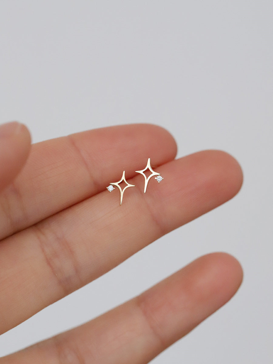 925 Silver Star Studded Earrings