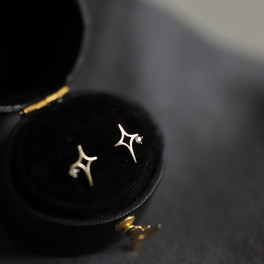 925 Silver Star Studded Earrings
