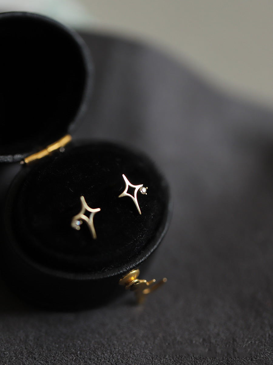 925 Silver Star Studded Earrings