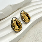 Mixed Finish Pebble Earrings