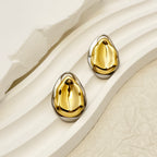 Mixed Finish Pebble Earrings