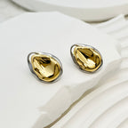 Mixed Finish Pebble Earrings