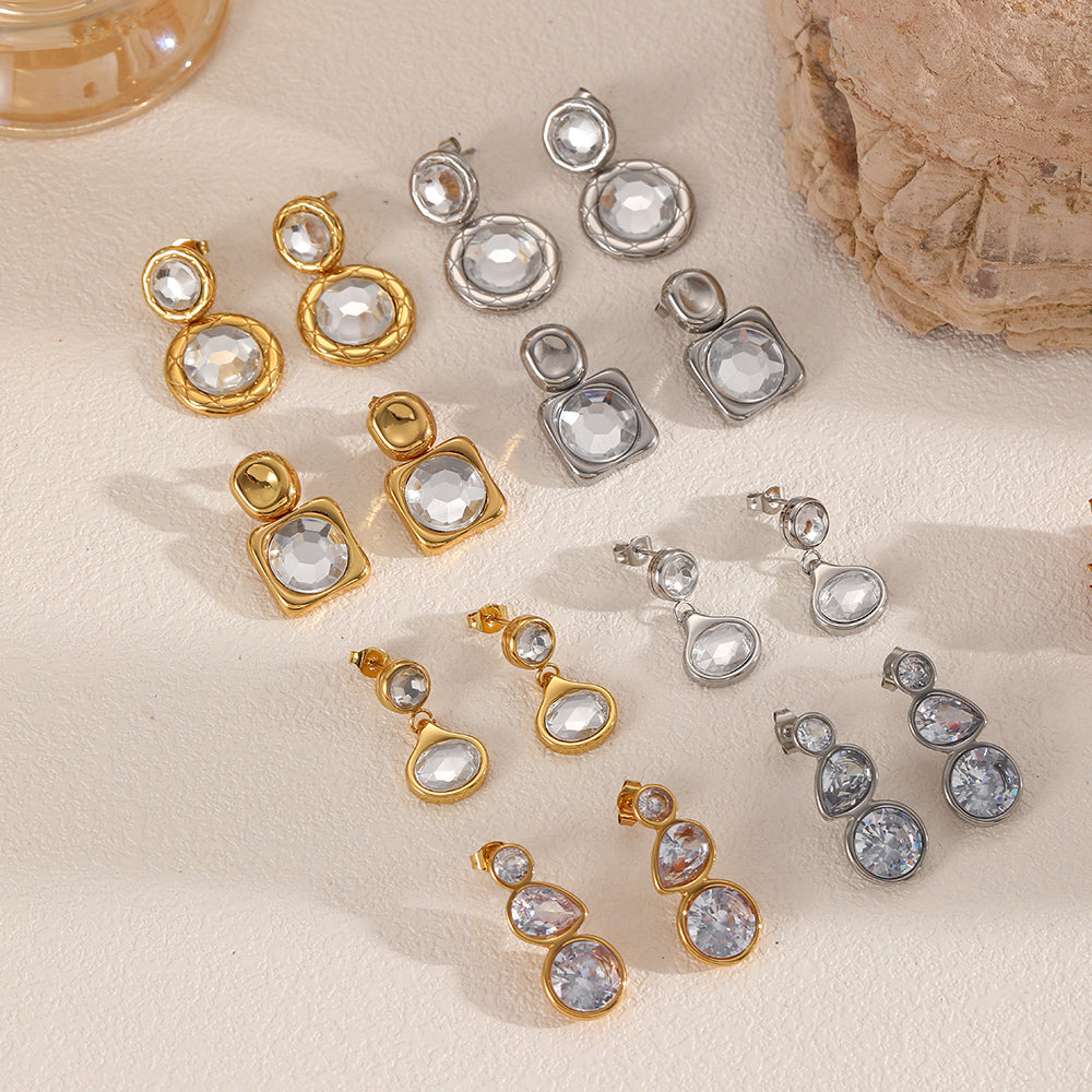 Kundan Style Geometric Earrings