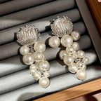 Pearl Grape Tassel Earring