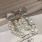 Pearl Grape Tassel Earring