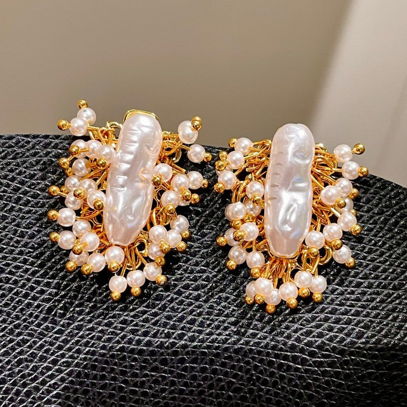 Vintage Pearl Tassel Earrings