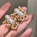 Vintage Pearl Tassel Earrings