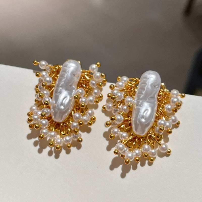 Vintage Pearl Tassel Earrings