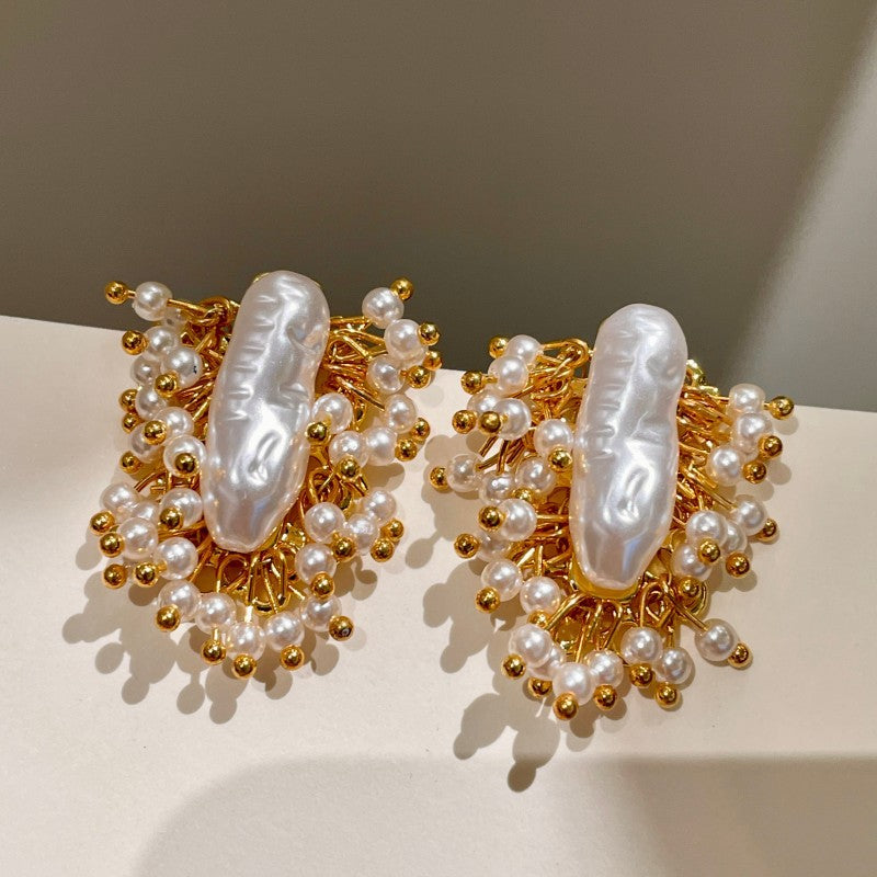 Vintage Pearl Tassel Earrings