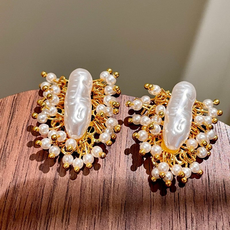 Vintage Pearl Tassel Earrings