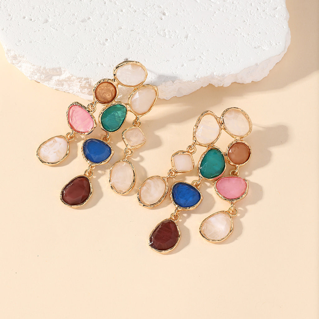 Colorful Long Tiered Earrings