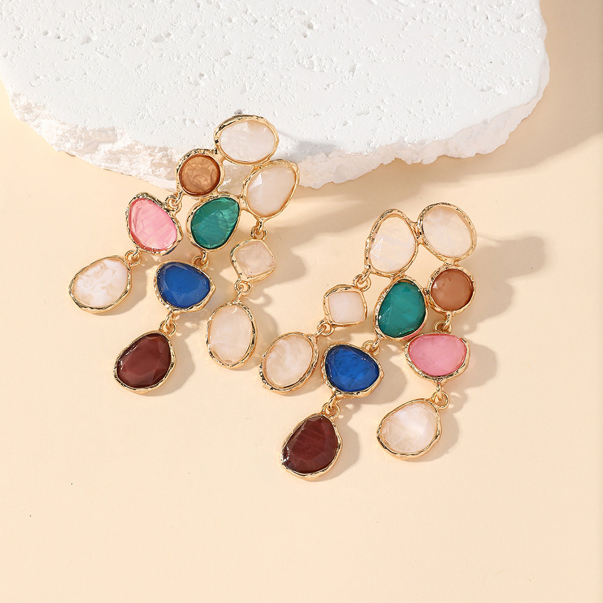 Colorful Long Tiered Earrings