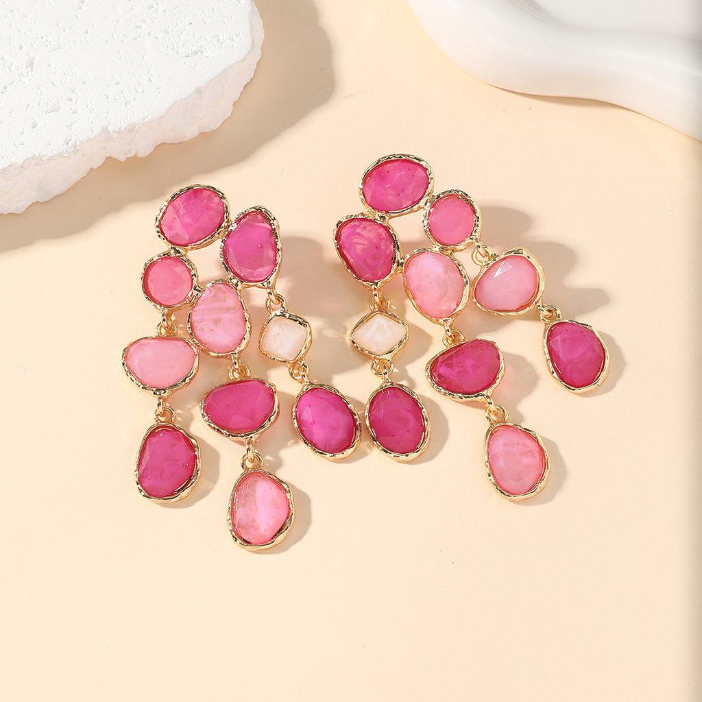 Colorful Long Tiered Earrings