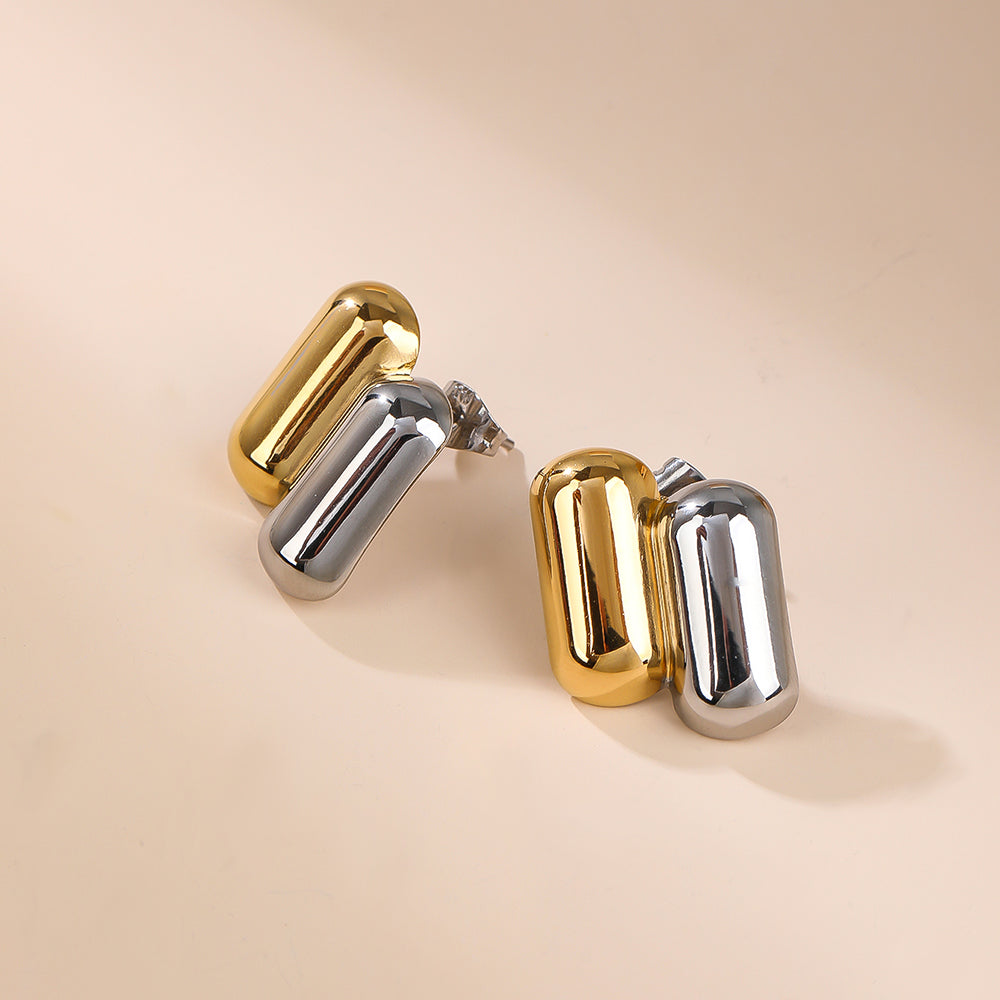Dual Plated Capsule Earrings