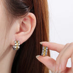 Plated Interlocked Chain Earrings