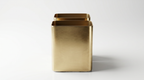 Gold rectangular container on a white background