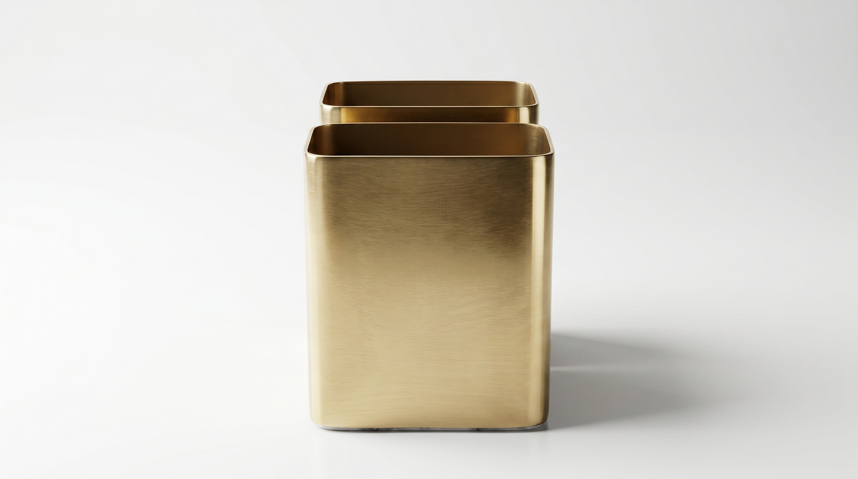 Gold rectangular container on a white background