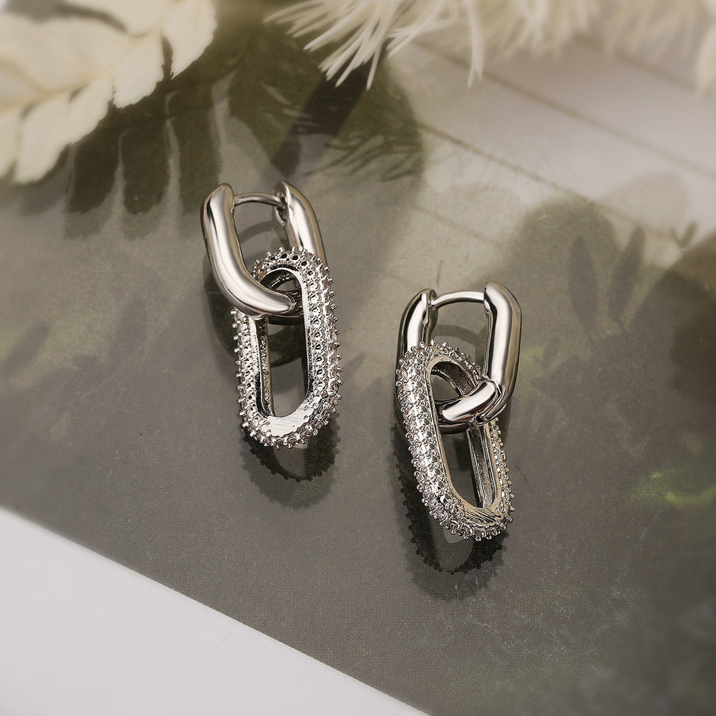 Double Link Crystal Earrings