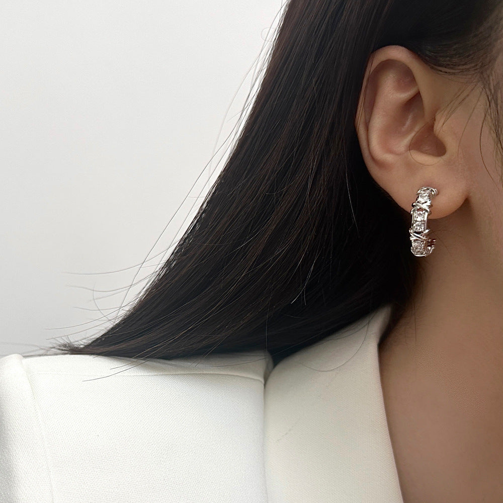 Silver hoop earrings