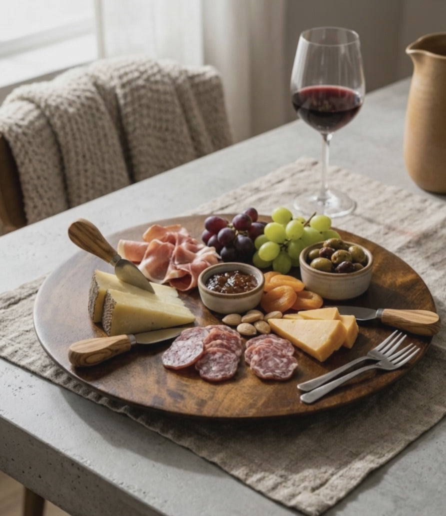 Snacks Placed on a Woodden Plate