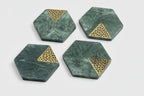 Hexagon Inlay Coasters | Set of 4